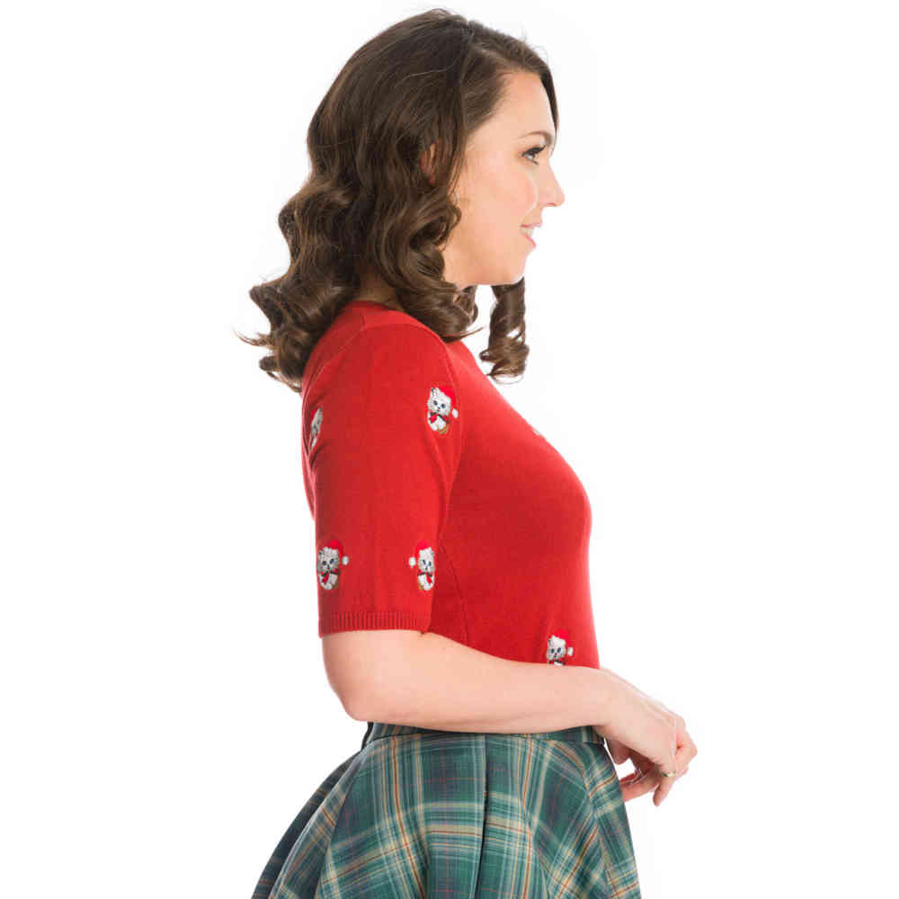 Dancing Days - HOLLY CAT Christmas sweater - Red